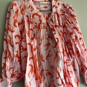 Anthropologie Maeve Lobster Blouse